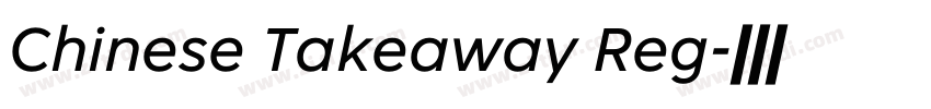 Chinese Takeaway Reg字体转换